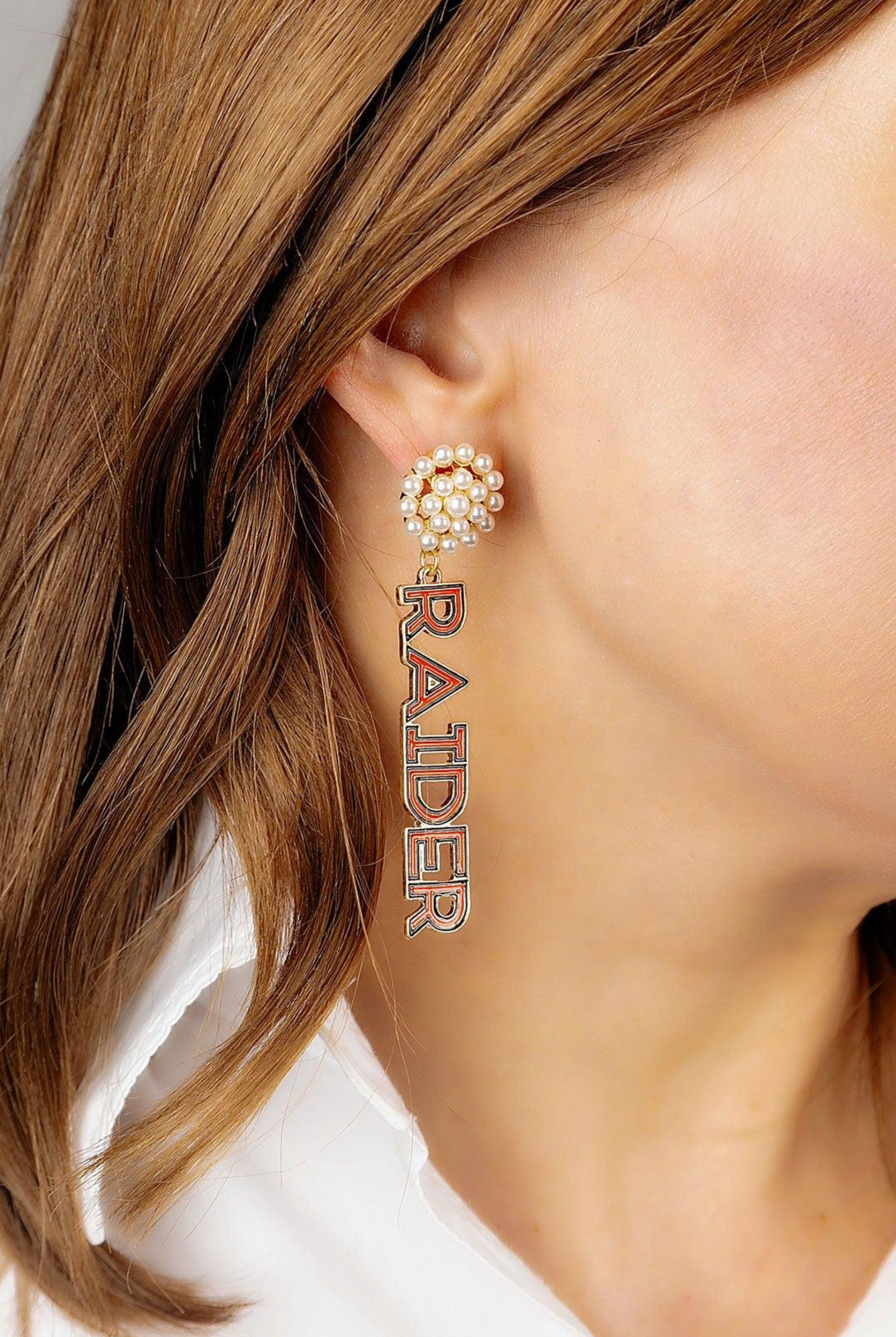 Pearl Cluster Earrings - Texas Tech-Earrings-Canvas Style-Go Big U, Women's Fashion Boutique Located in Dallas, TX