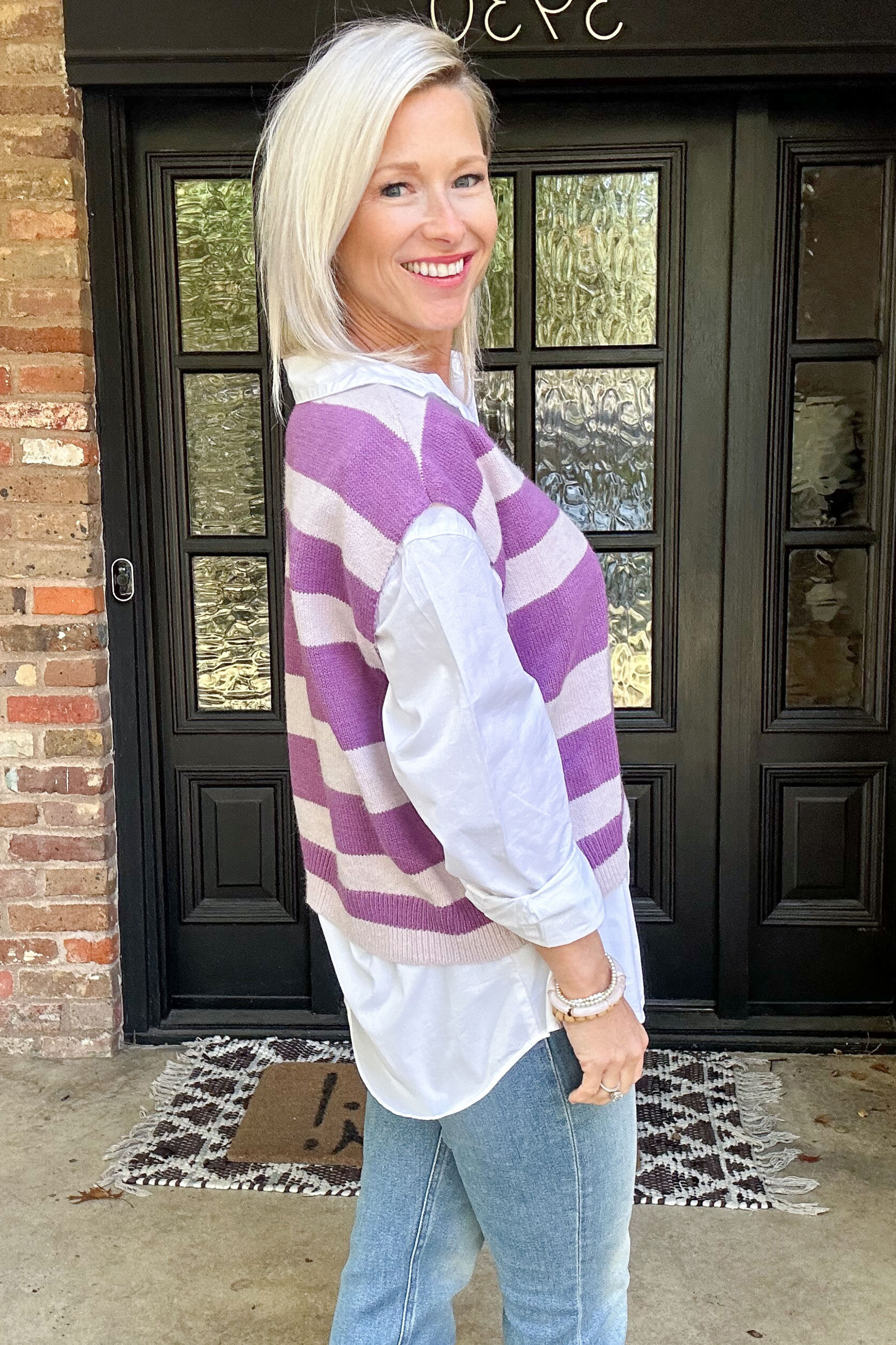Purple Haze Cap Sleeve Sweater-Sweater-Full Time Purchase-Go Big U, Women's Fashion Boutique Located in Dallas, TX