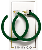 Hoop Earrings - Hunter Green-Earrings-Linny-Go Big U, Women's Fashion Boutique Located in Dallas, TX