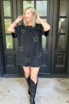 What a Stud T-Shirt Dress-t-shirt dress-Baevely-Go Big U, Women's Fashion Boutique Located in Dallas, TX