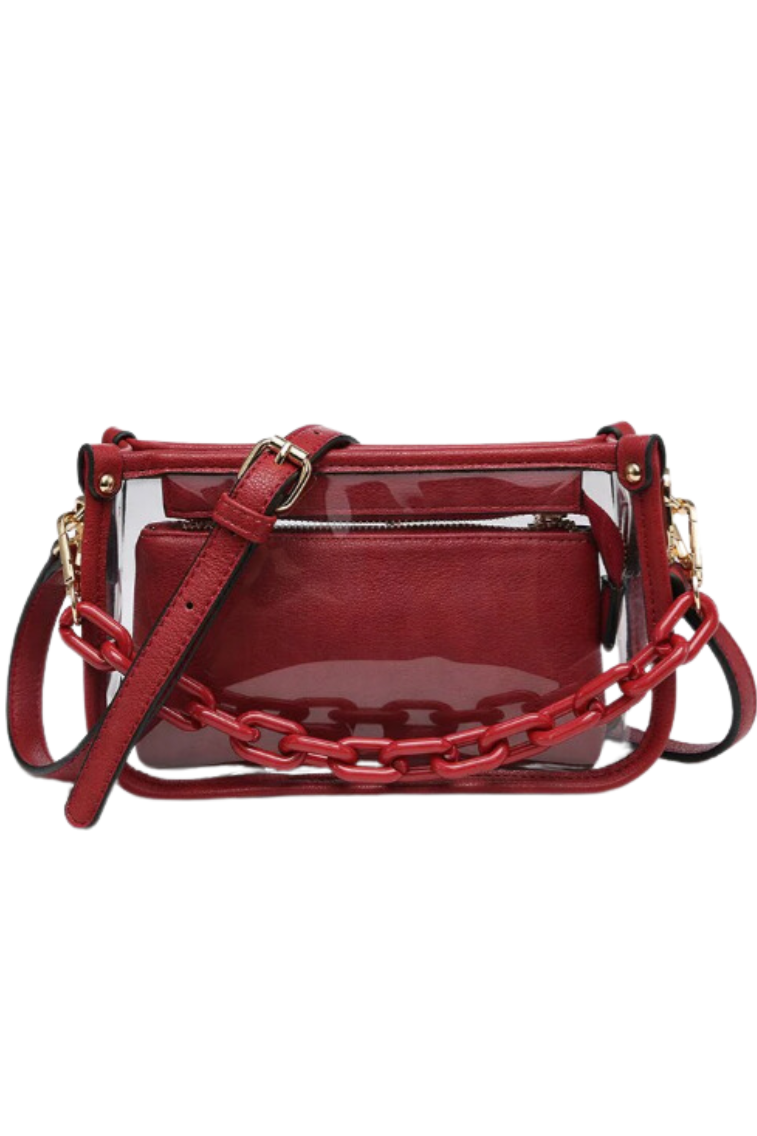 Double Strap Clear Crossbody-crossybody-Jen & Co.-Go Big U, Women's Fashion Boutique Located in Dallas, TX