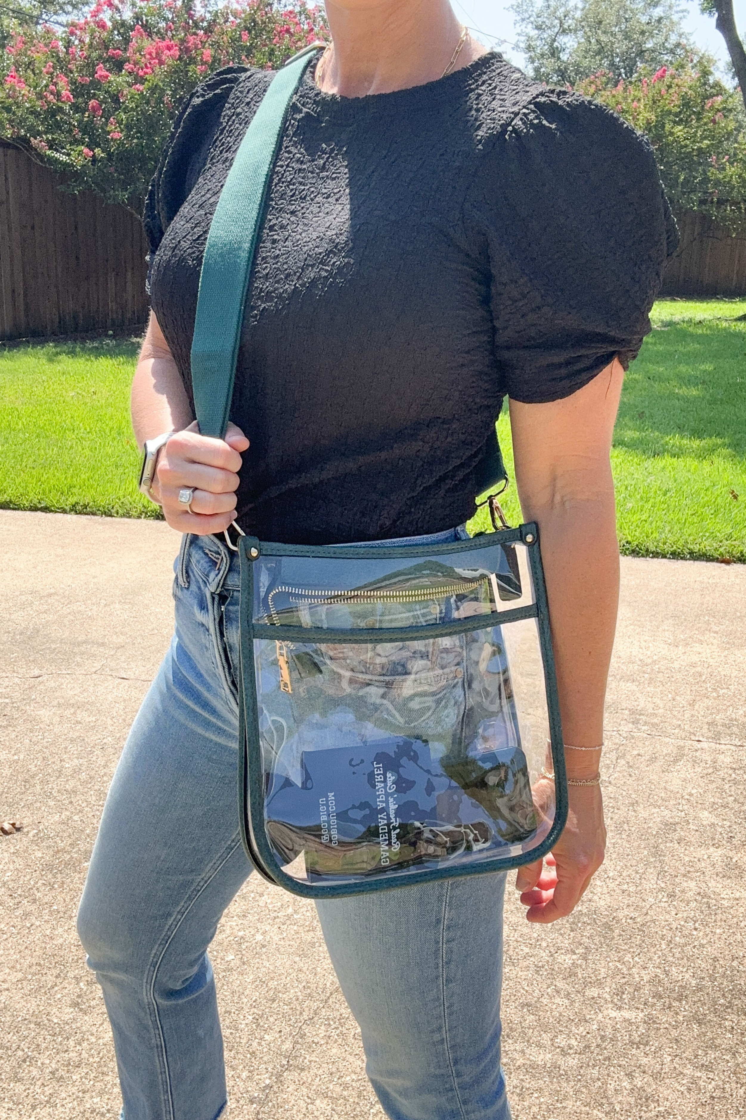 Large Clear Crossbody-crossybody-Jen & Co.-Go Big U, Women's Fashion Boutique Located in Dallas, TX