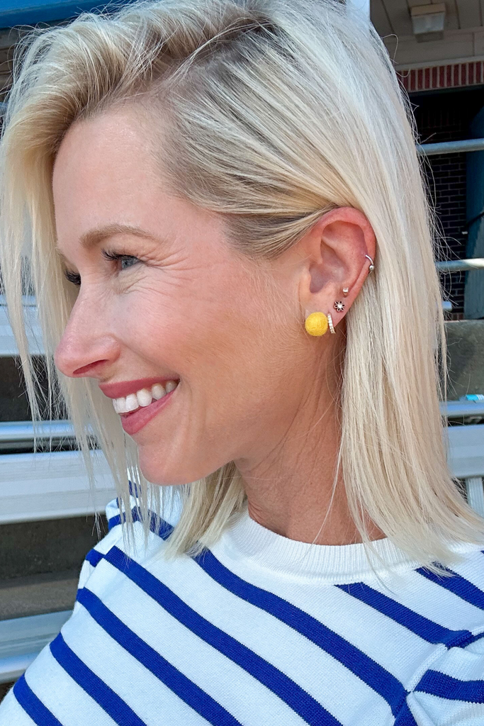 Felt Pom Stud Earrings-stud earrings-Hub Love-Go Big U, Women's Fashion Boutique Located in Dallas, TX