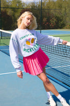 Country Club Pickleball Sweatshirt-graphic sweatshirt-Peach Love-Go Big U, Women's Fashion Boutique Located in Dallas, TX