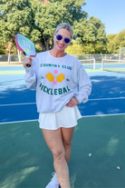 Country Club Pickleball Sweatshirt-graphic sweatshirt-Peach Love-Go Big U, Women's Fashion Boutique Located in Dallas, TX