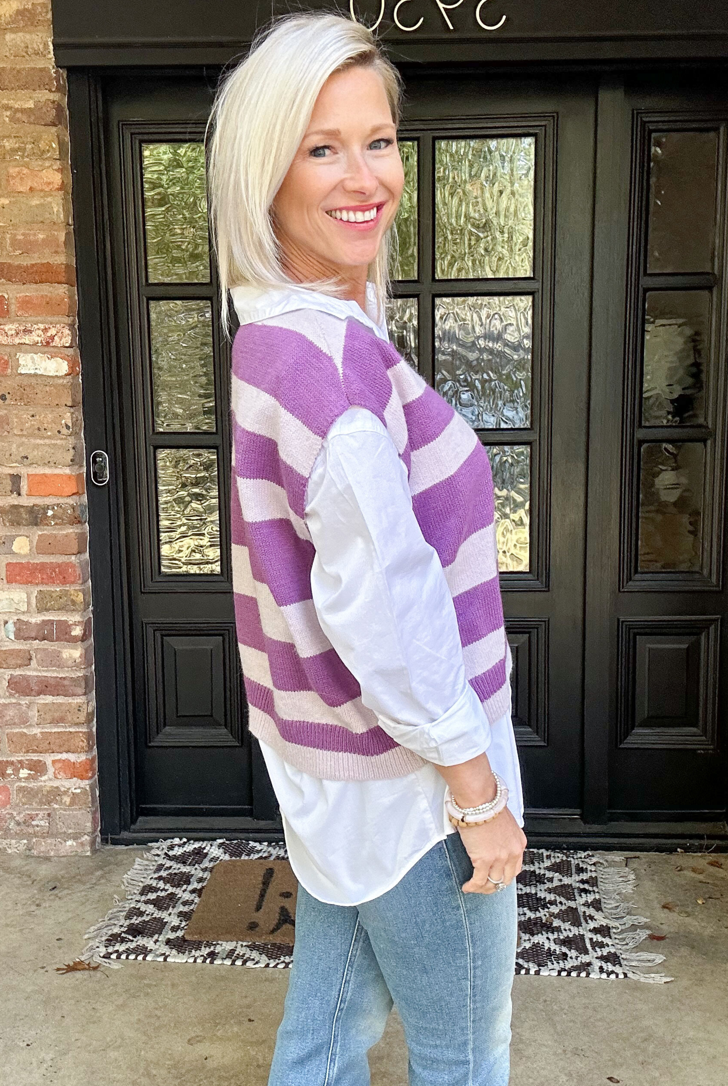 Purple Haze Cap Sleeve Sweater-Sweater-Full Time Purchase-Go Big U, Women's Fashion Boutique Located in Dallas, TX