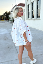 Star Struck Button Down Blouse-blouse-Day + Moon-Go Big U, Women's Fashion Boutique Located in Dallas, TX