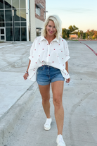 Star Struck Button Down Blouse-blouse-Day + Moon-Go Big U, Women's Fashion Boutique Located in Dallas, TX