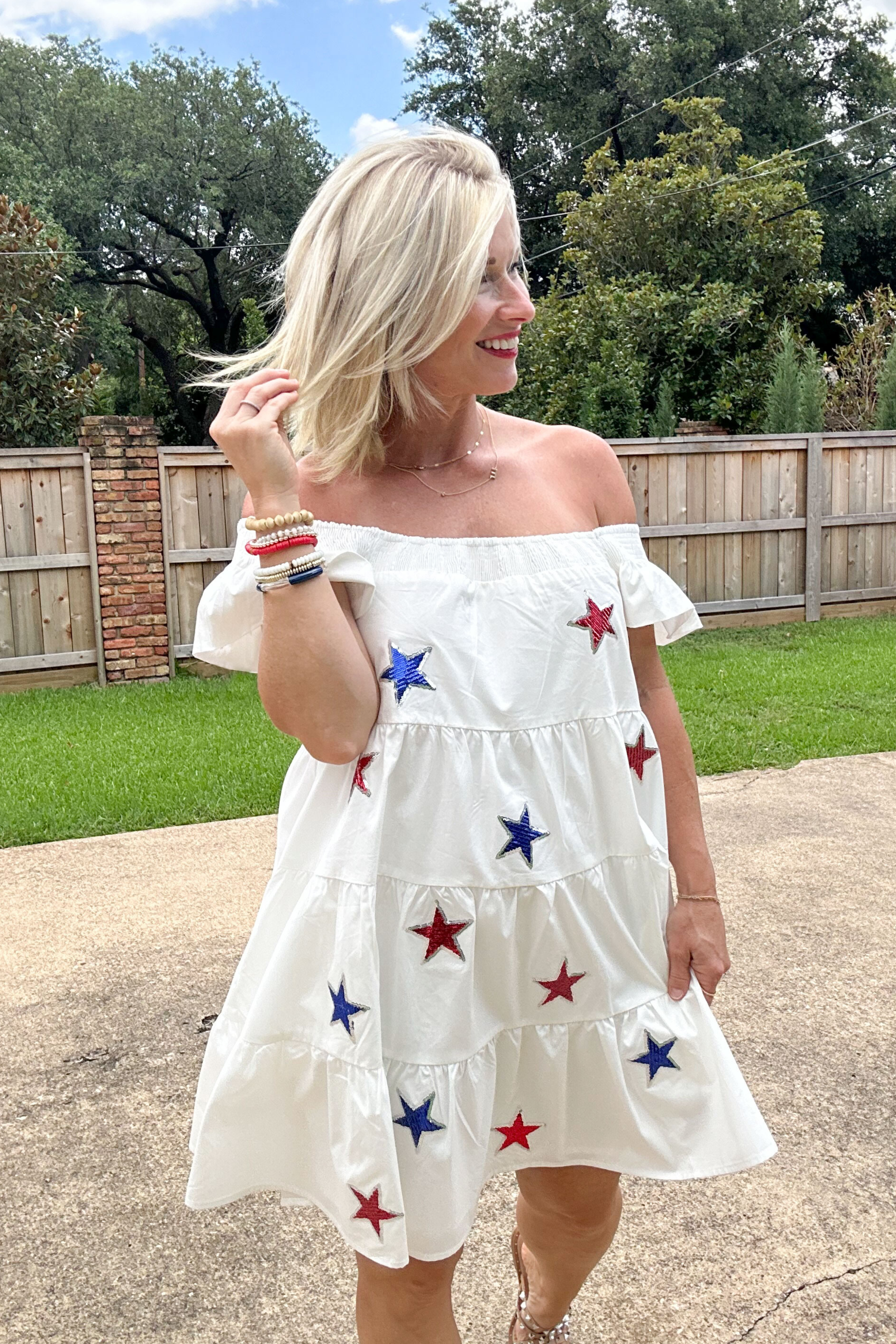 Star Spangled Dress-Dresses-Peach Love-Go Big U, Women's Fashion Boutique Located in Dallas, TX