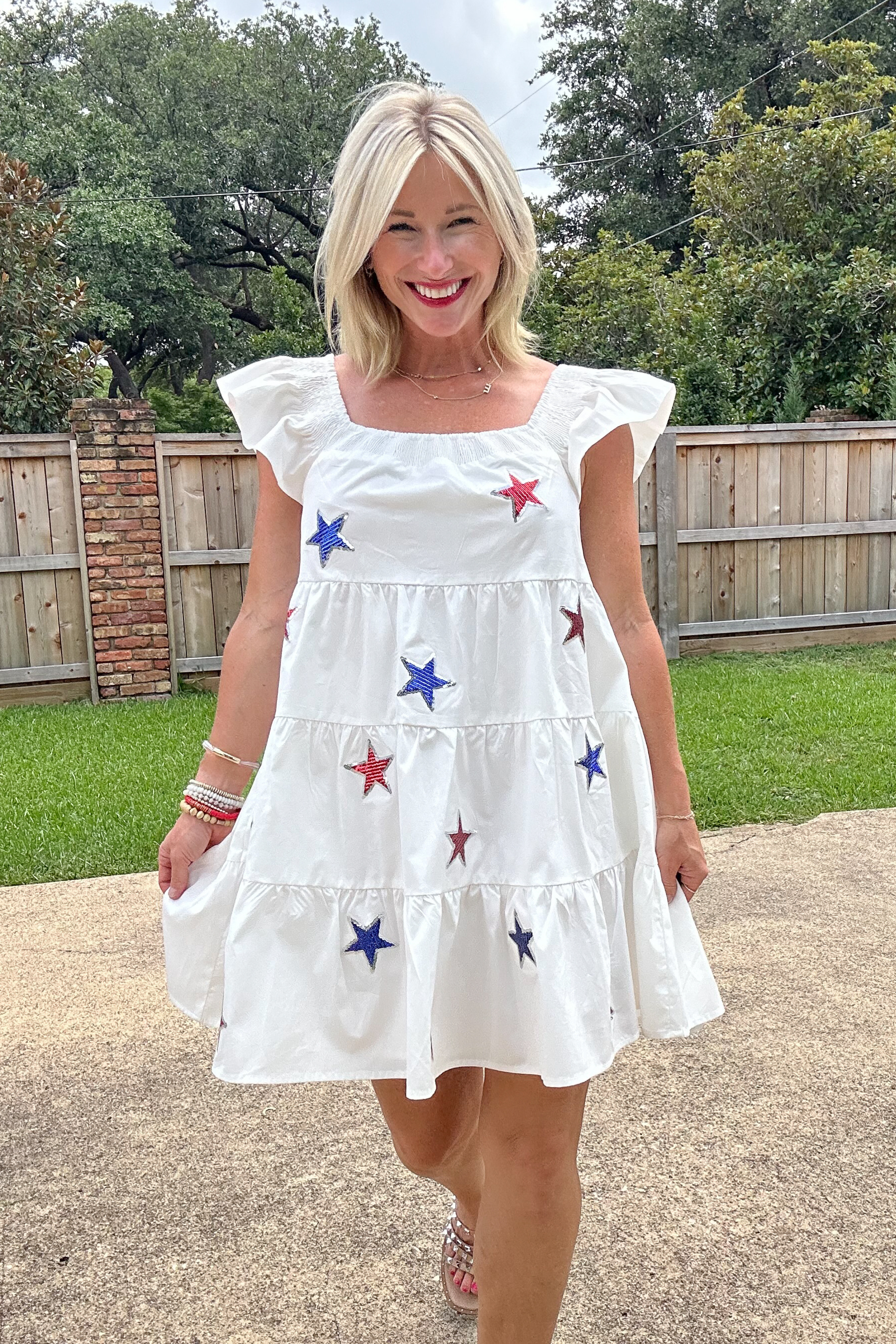 Star Spangled Dress-Dresses-Peach Love-Go Big U, Women's Fashion Boutique Located in Dallas, TX