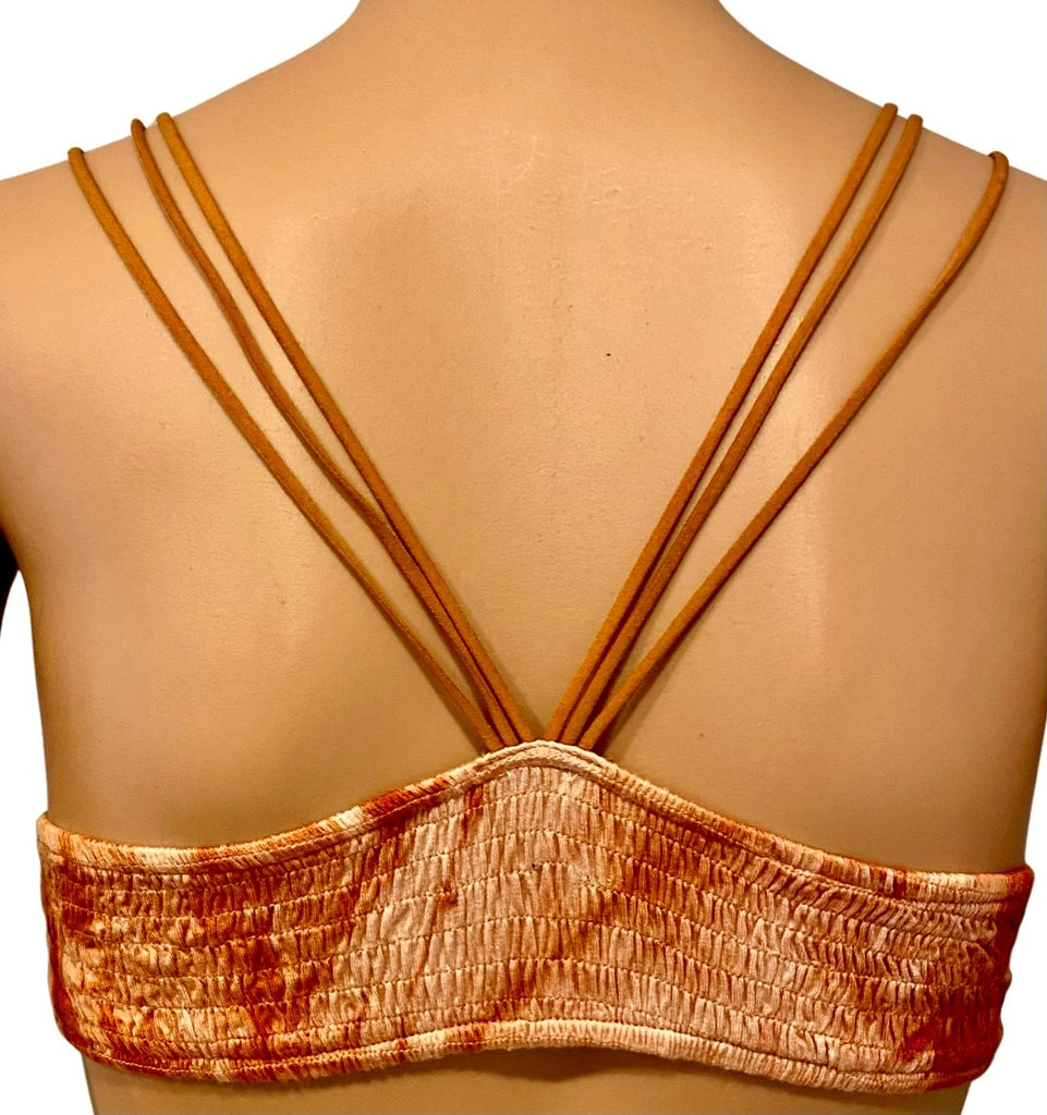 Smocked Bralette - Burnt Orange Tie Dye-bralette-Listicle-Go Big U, Women's Fashion Boutique Located in Dallas, TX